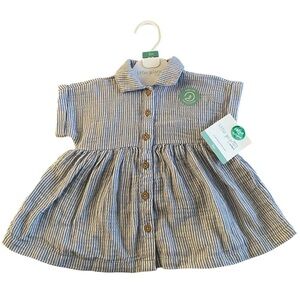 Baby Girls Organic Cotton Button-Front Dress